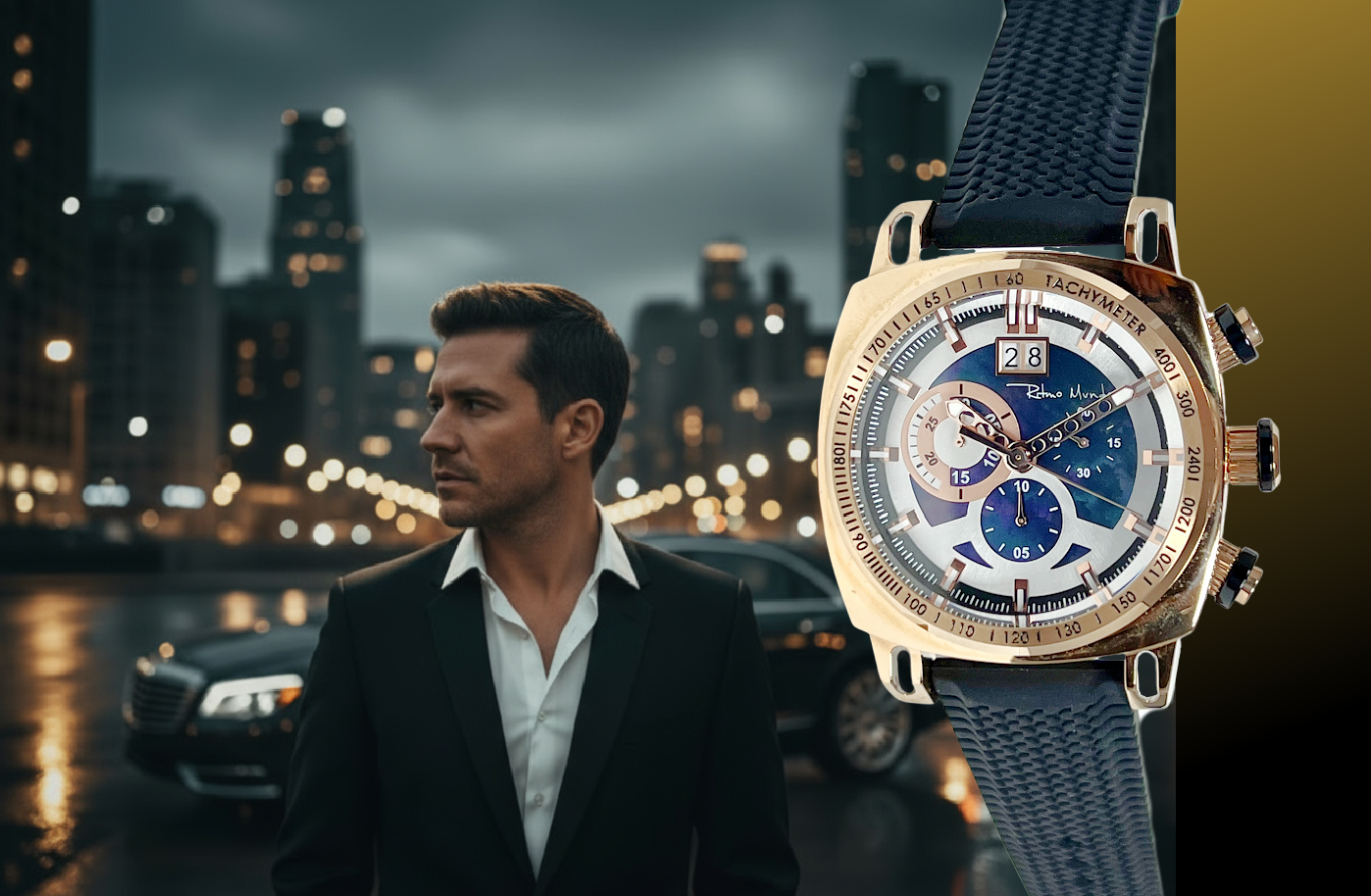 Racer 20th Anniversary Art Deco Rose Gold Black