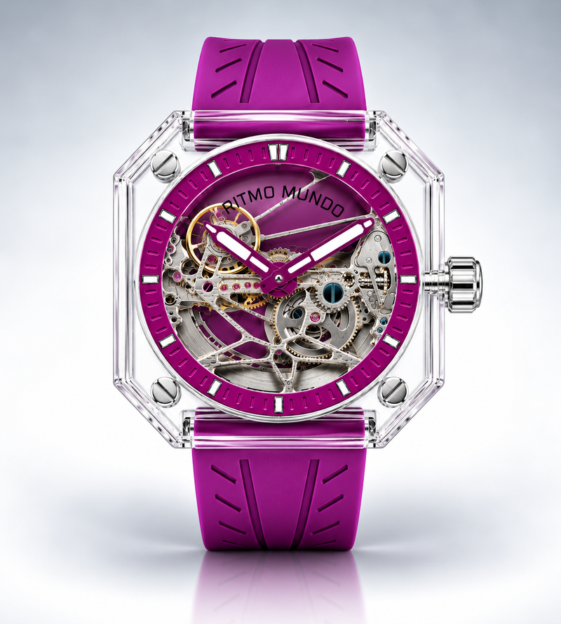 Pegasus Purple Sapphire Skeleton Automatic Watch