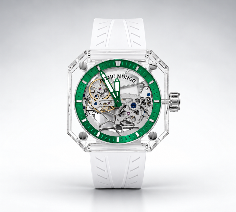 Pegasus Green Sapphire Skeleton Automatic Watch