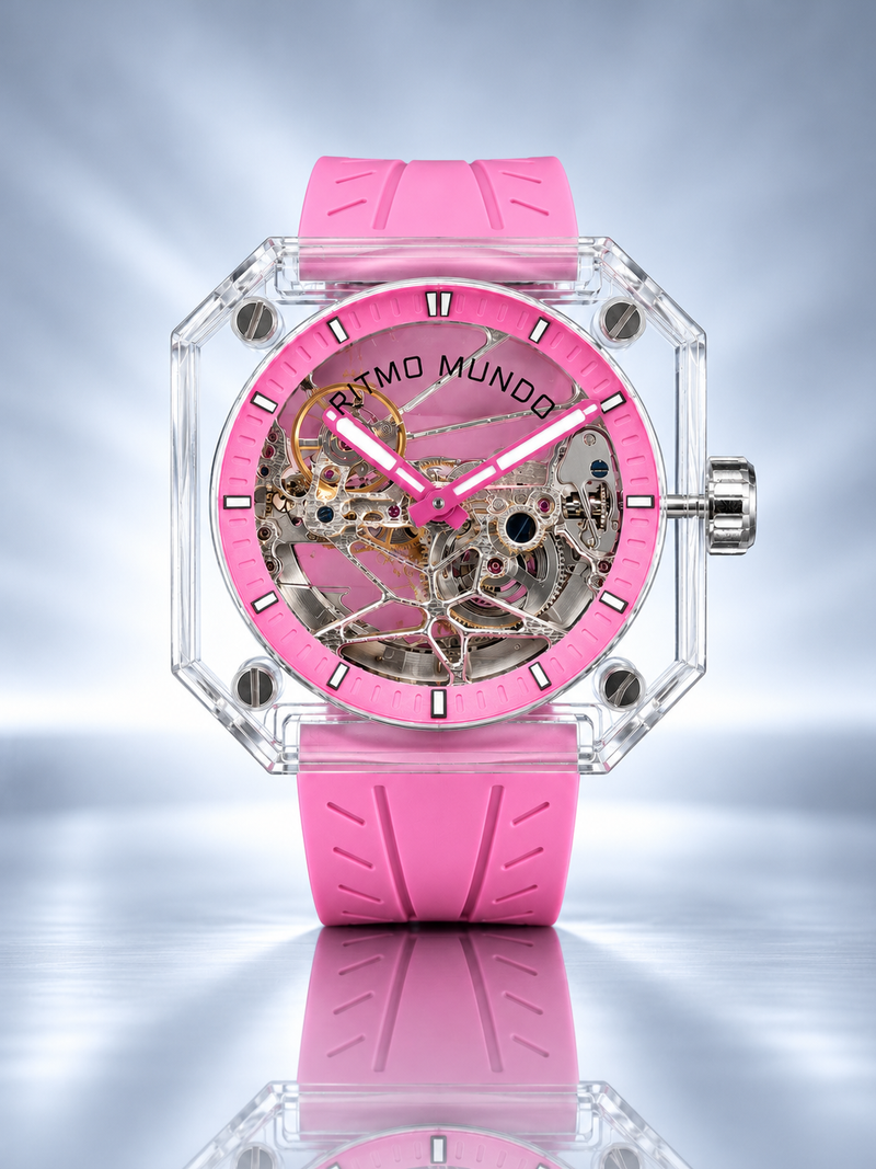 Pegasus Pink Sapphire Skeleton Automatic Watch