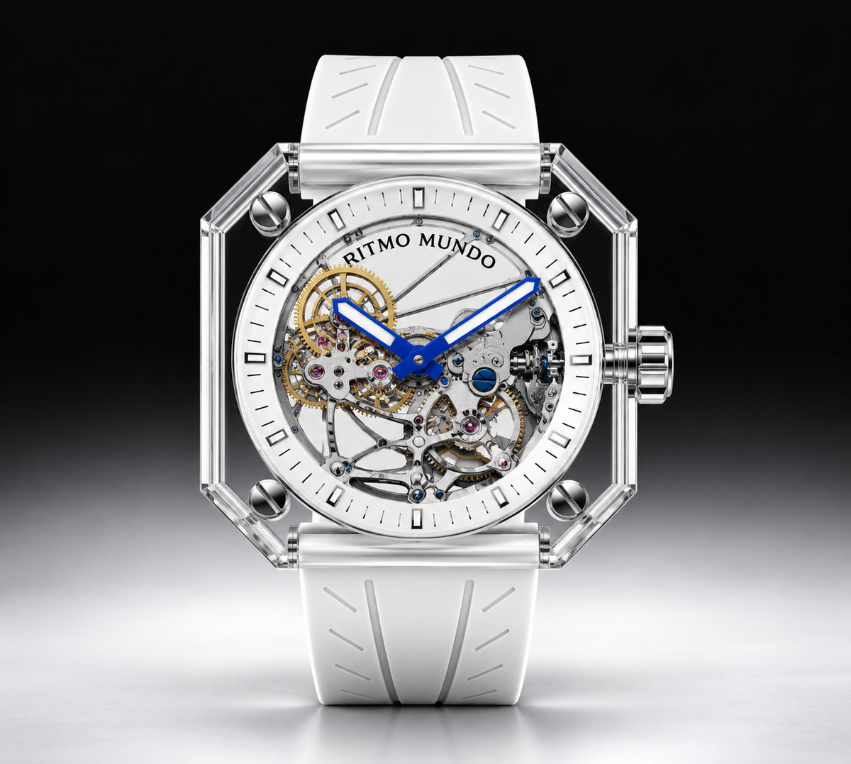 Pegasus White Sapphire Skeleton Automatic Watch