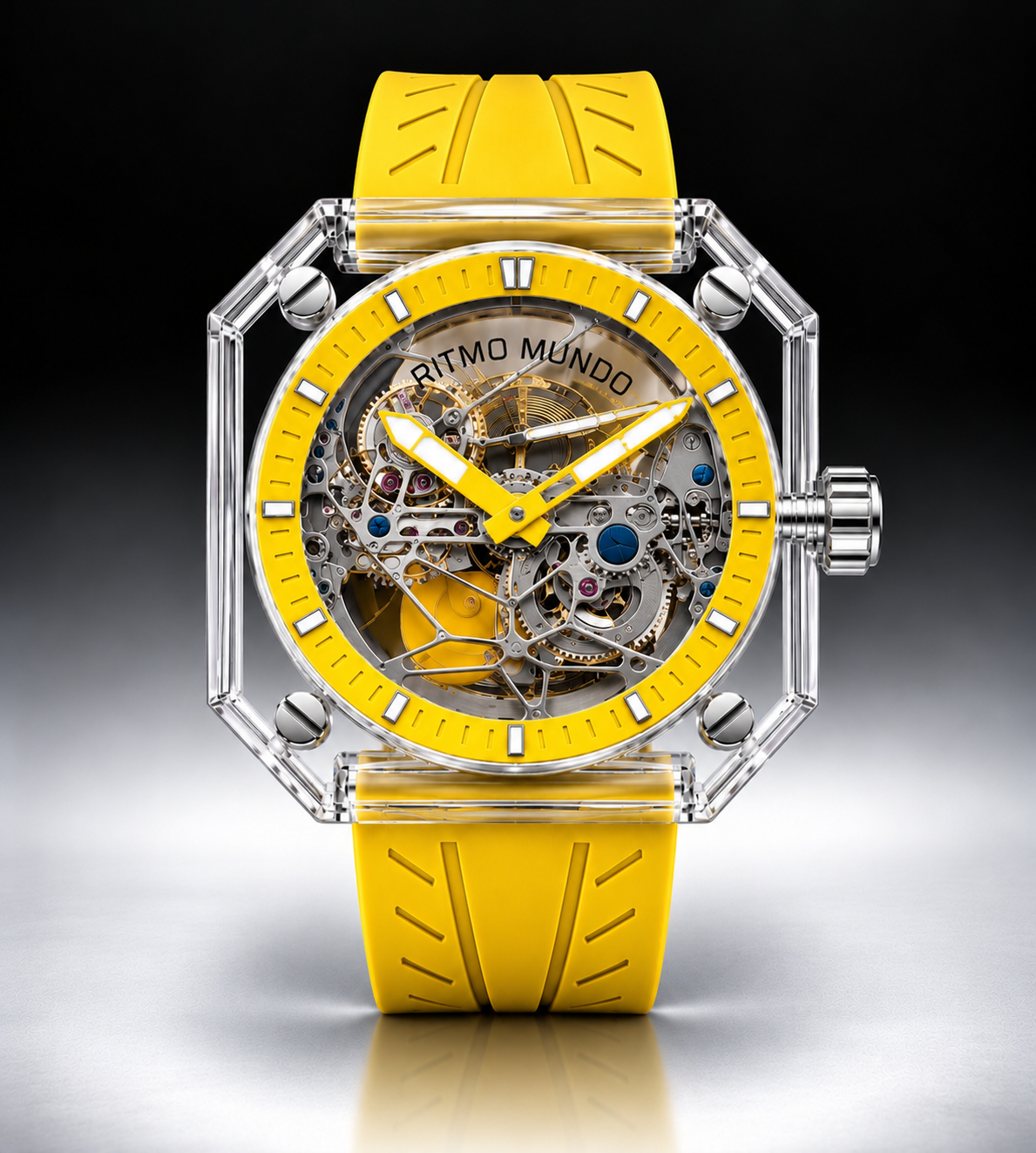Pegasus Yellow Sapphire Skeleton Automatic Watch