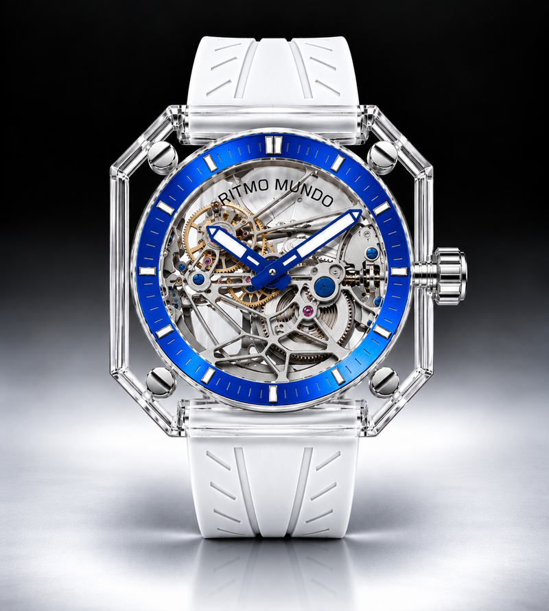 Pegasus Blue Sapphire Skeleton Automatic Watch
