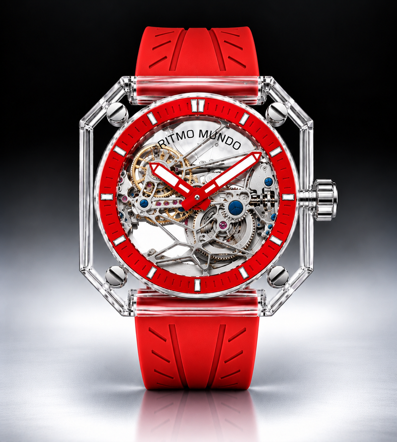 Pegasus Red Sapphire Skeleton Automatic Watch