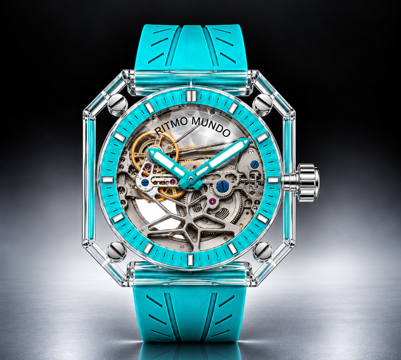 Pegasus Turquoise Sapphire Skeleton Automatic Watch