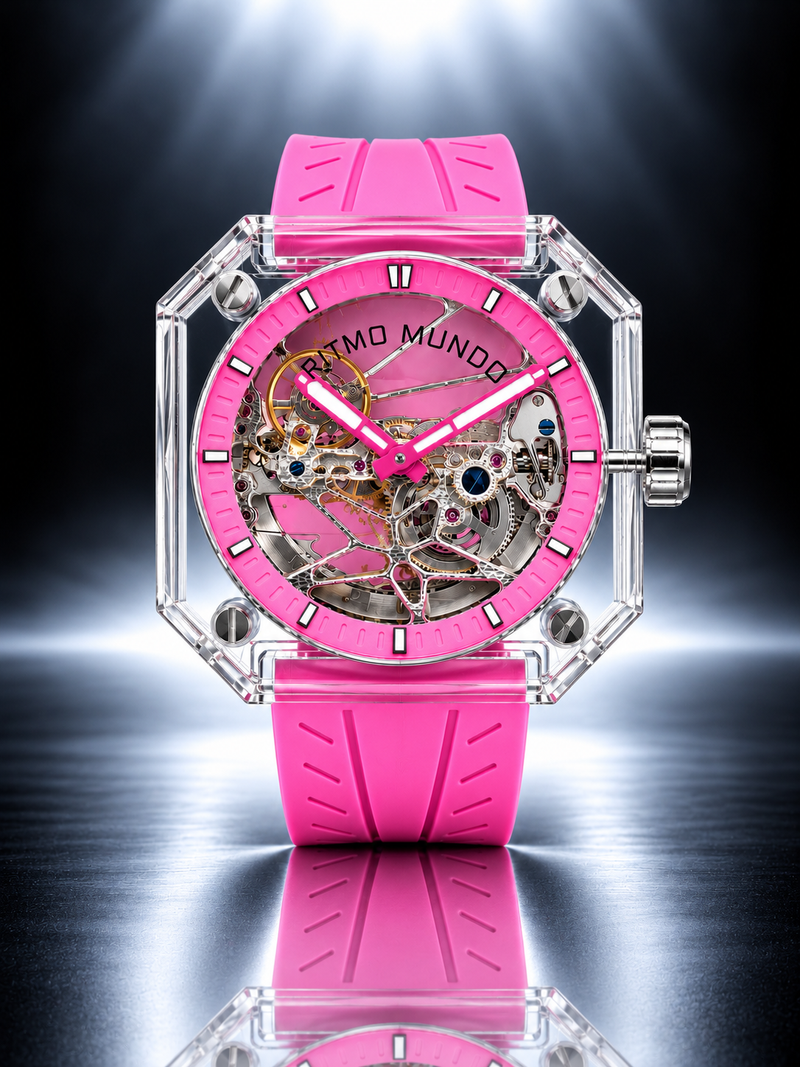 Pegasus Pink Sapphire Skeleton Automatic Watch