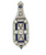 Estate Art Deco Diamond Synthetic Sapphire Platinum Pendant/Watch