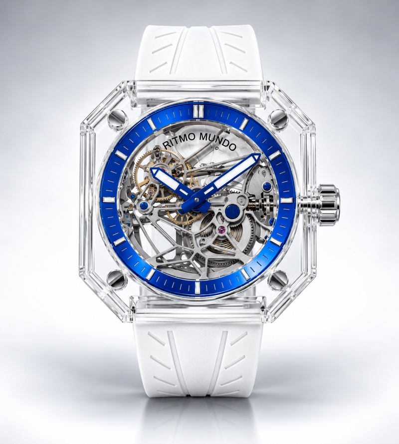 Pegasus Blue Sapphire Skeleton Automatic Watch