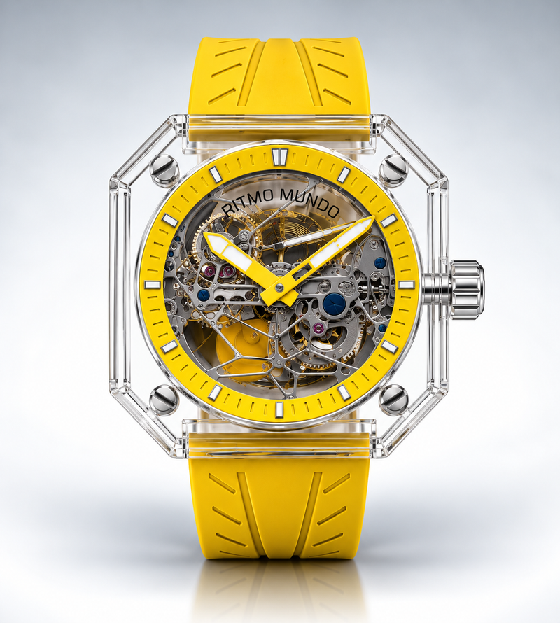 Pegasus Yellow Sapphire Skeleton Automatic Watch