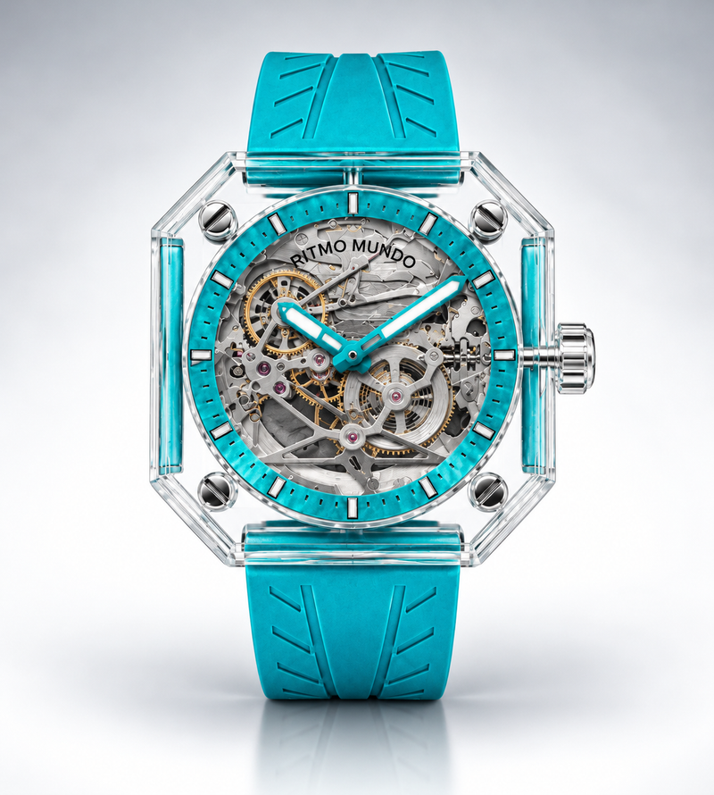 Pegasus Turquoise Sapphire Skeleton Automatic Watch